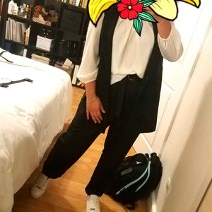 Elizabeth and James Long Tuxedo Vest Duster